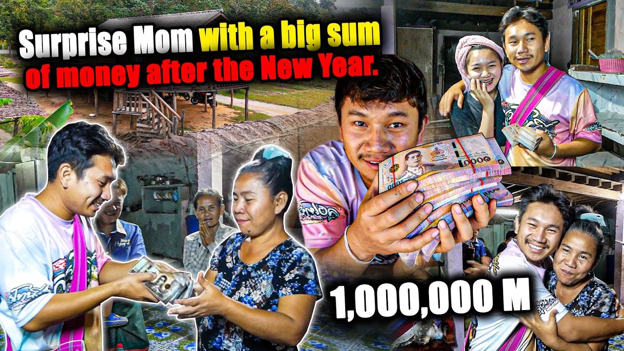 Surprising the family with 1,000,000 M. They were overjoyed.