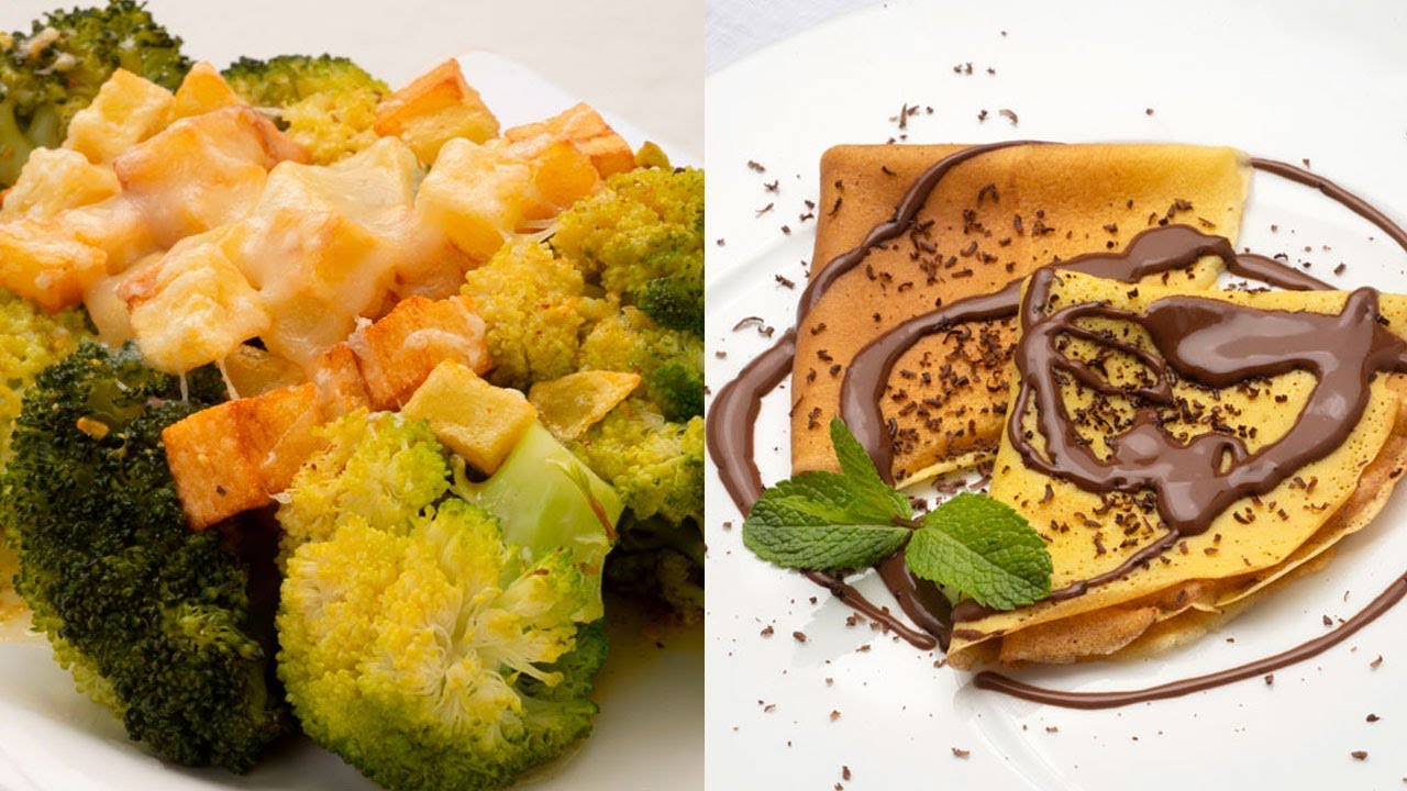 Brócoli con pistachos y queso - Crepes con salsa de chocolate - Cocina Abierta