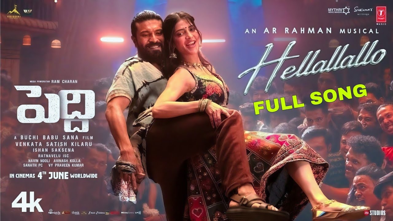 PEDDI: Hellallallo (Telugu) Full Song | Ram Charan | Shruti Haasan |A. R. Rahman | Bhuchi Babu Sana