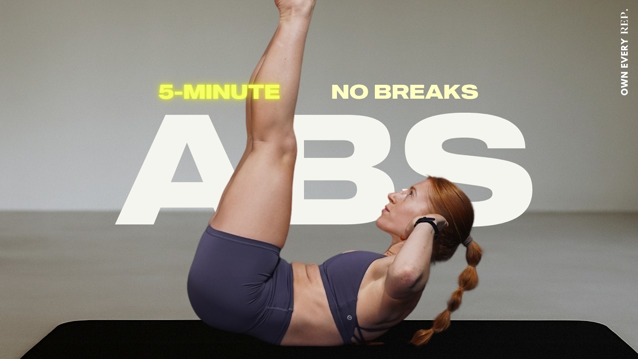 5 Min. Ab Workout | NO BREAKS - Quick & Effective (Follow Along)