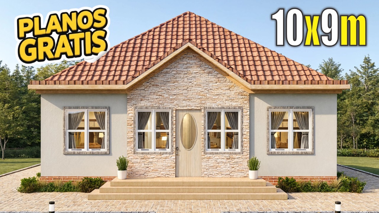 Casa Pequeña Económica 3 dormitorios 2 baños 10x9M