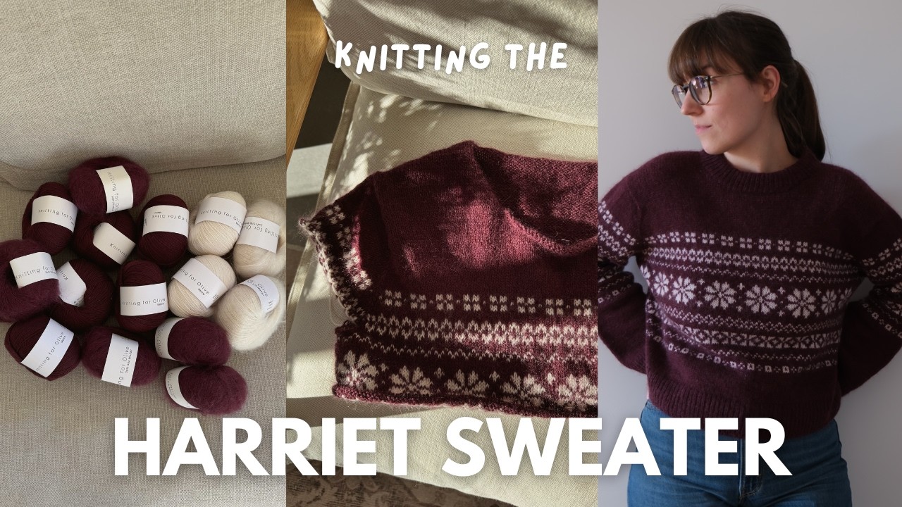 cosy knitting vlog: knitting my christmas sweater, the harriet sweater 🎄🧶