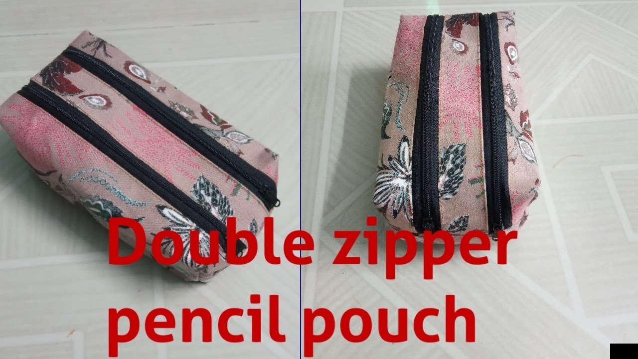 രണ്ടു zip ഉള്ള pencil pouch easy ആയി ചെയ്യാം/double zipper pencil box
