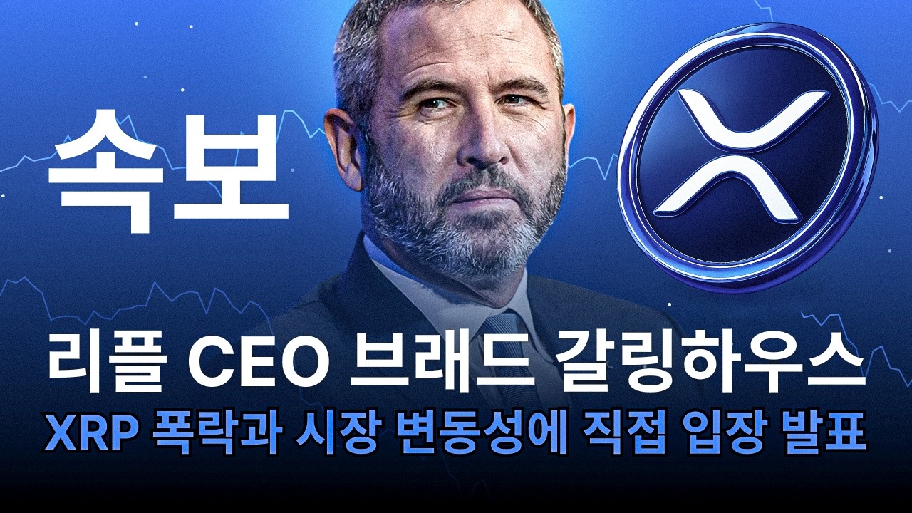 LIVE: 리플 (Ripple) CEO 브래드 갈링하우스, 엑스알피 (XRP) 폭락과 시장 변동성에 대해 직접 언급!