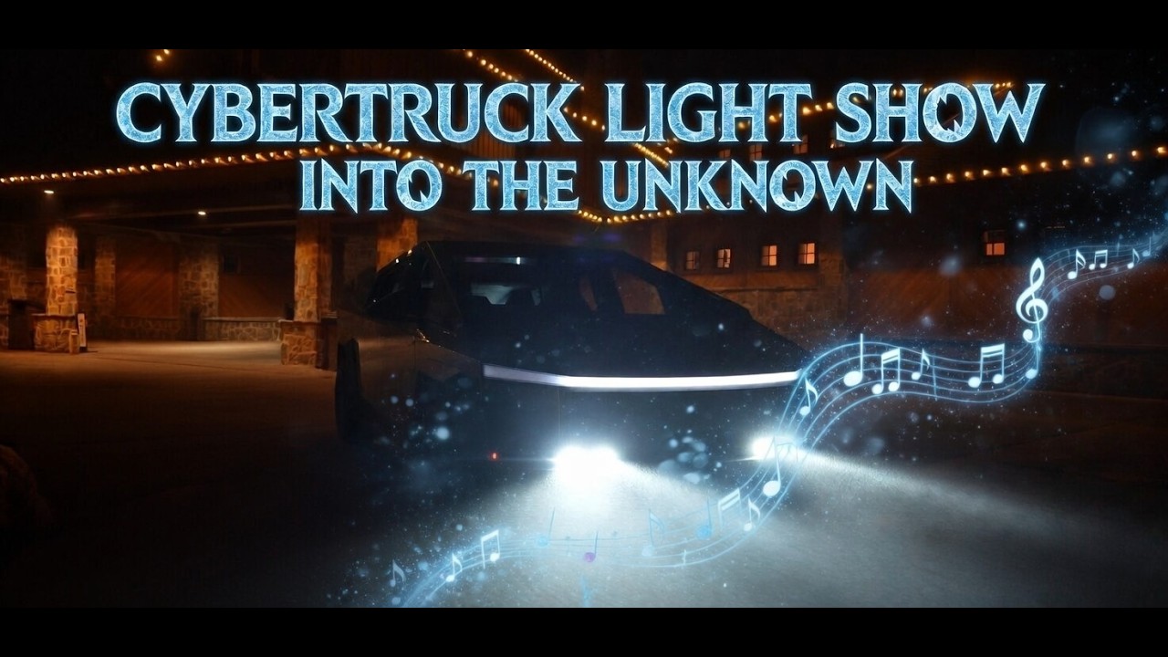 Cybertruck Light Show - Into the Unknown from Frozen 2