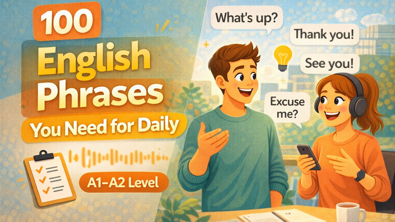 100 English Phrases You Need for Daily Life (A1-A2 Level) - Full Practice