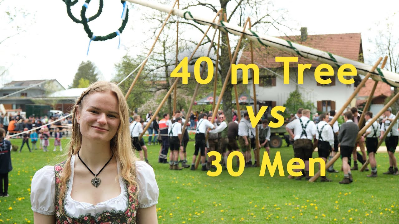 MAYPOLE Set-up in our BAVARIAN VILLAGE - German Traditions in May