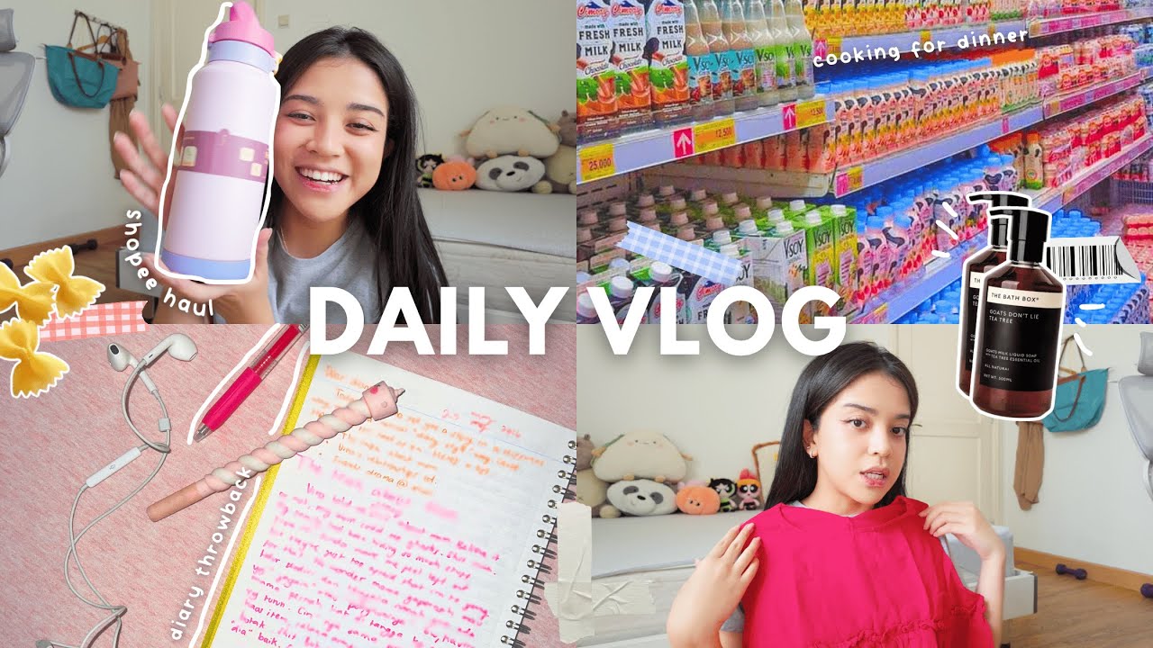 Daily Vlog 🛍️💌| 10.10 haul, attempting to cook dinner, diary throwback (ID/EN)