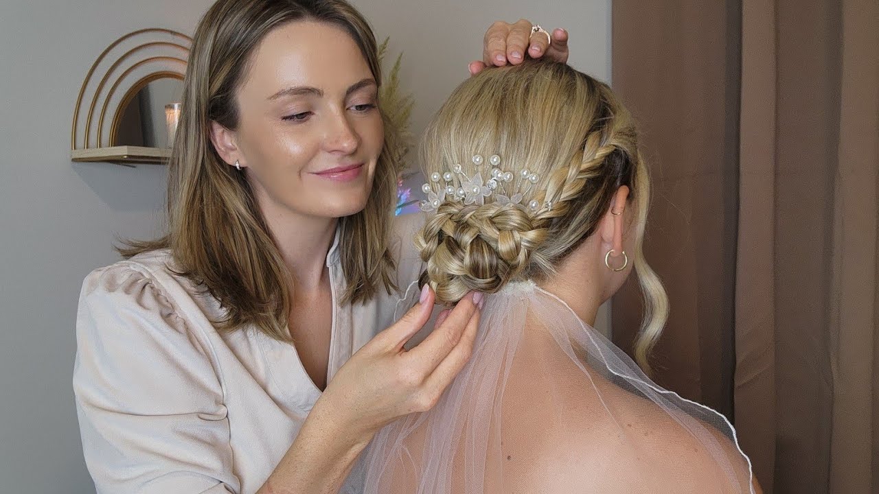 ASMR Perfectionist Bridal Hairstyle & Veil | Natural Make Up Application With Finishing Touches