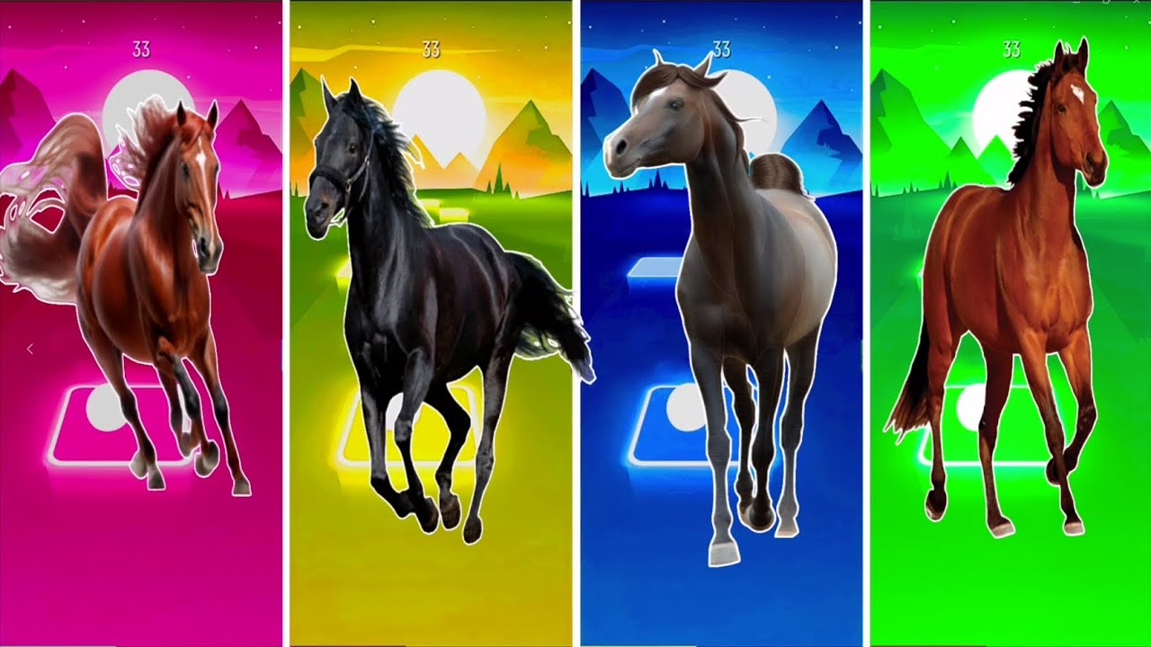 Funny the Horse🐎 🆚Funny Elephant В 🆚Funny Cow🐄 Funny Bull🦏Tiles Hop EDM Rush #tileshop​ #coffindance