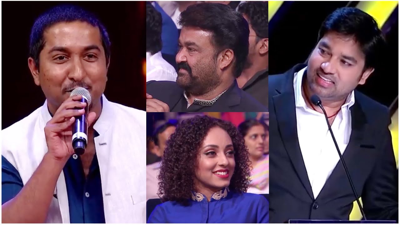 Mohanlal & Pearle Maaney Enjoying Singer Vineeth Sreenivasan's Funny Satires To Mirchi Shiva