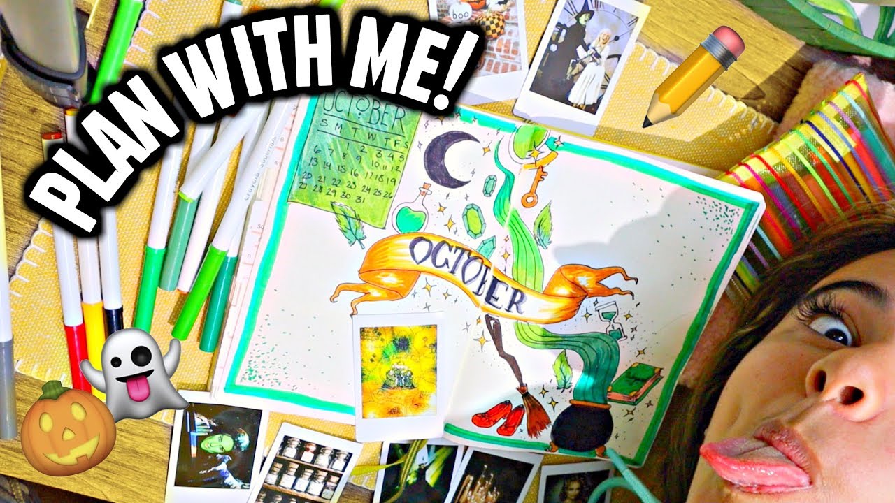 PLAN WITH ME! ✏️📅 | October 2019 Bullet Journal Setup (Wicked themed)