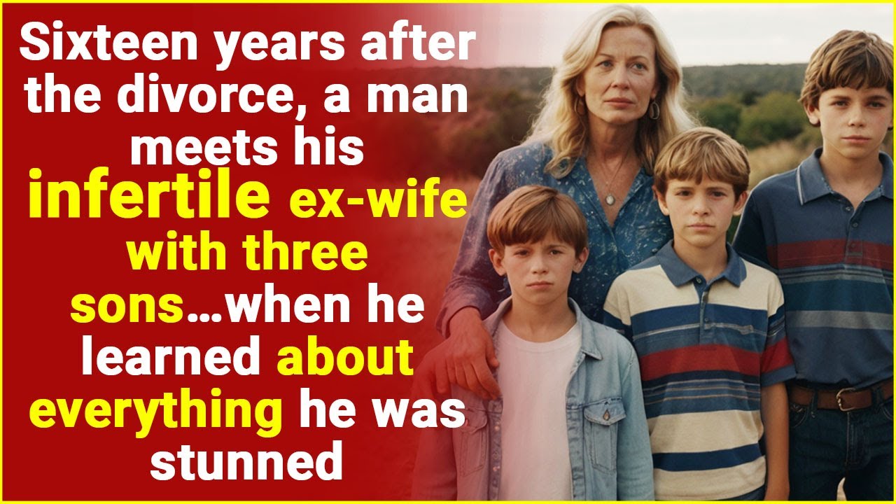 Sixteen years after the divorce he sees his infertile ex-wife with three sons…when he found out