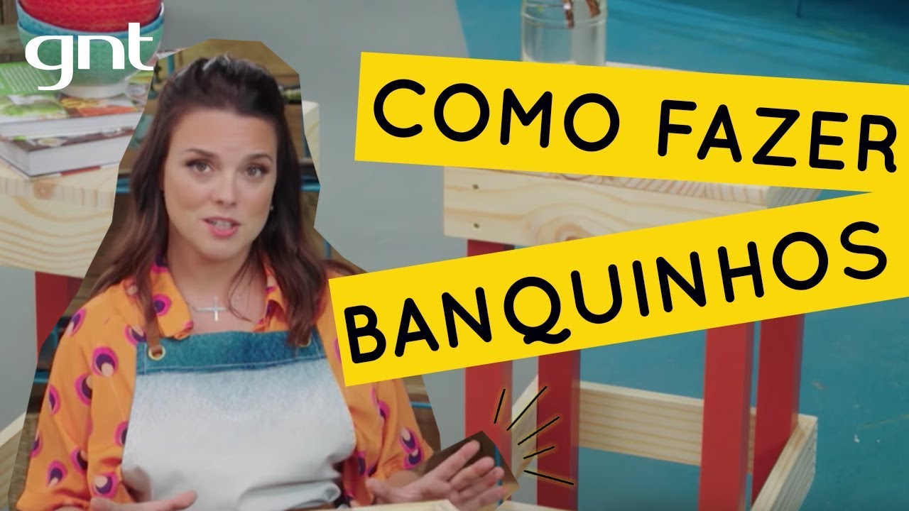 Banco de madeira com pés pintados | Ideias Pra Você | Thalita Carvalho