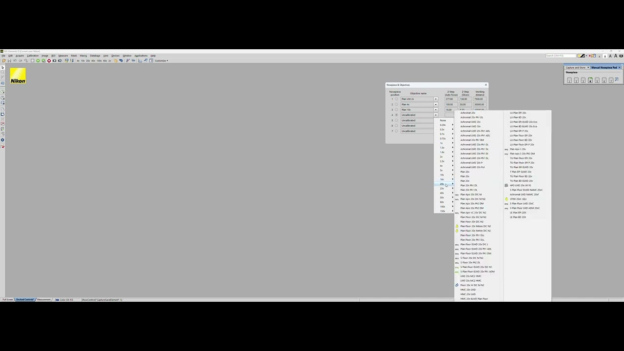 Nikon NIS Elements D Capture/Store/Objectives/Annotations Import Tutorial