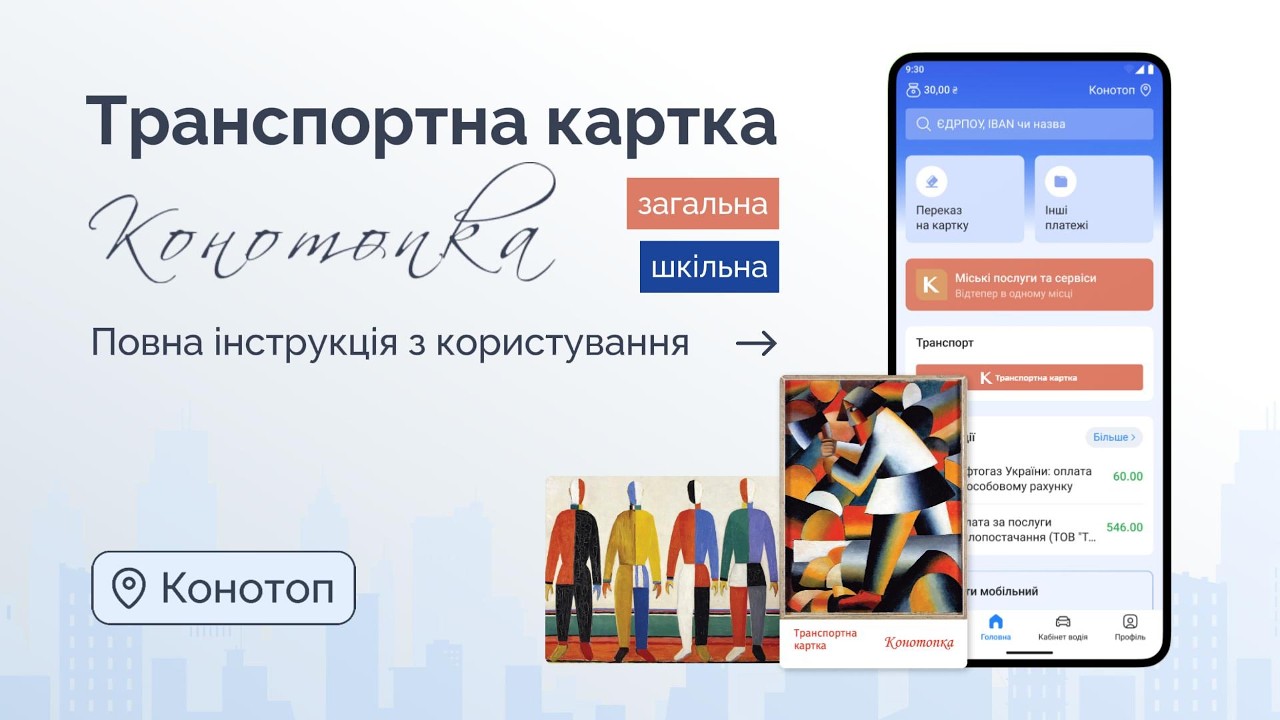 Конотоп | Транспортна картка «Конотопка» загальна та шкільна | Повна інструкція з користування