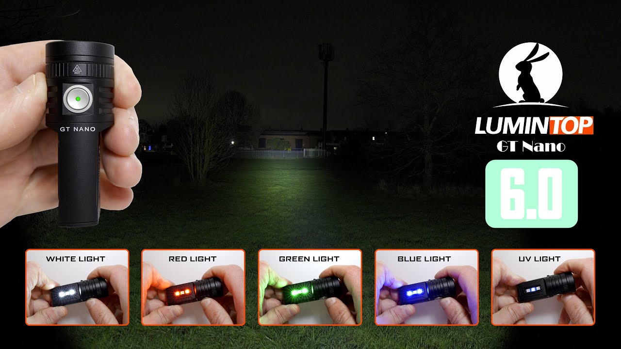 LUMINTOP GT Nano 6.0 - Mini camping flashlight [720lm/410m//UV/WRGB/Type-C/Magnetic]
