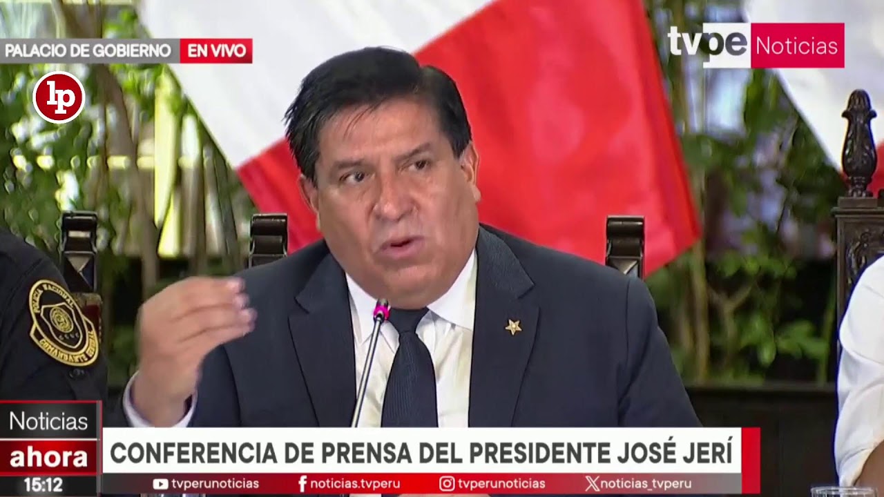 Presidente José Jerí presenta cifras de homicidio y sicariato