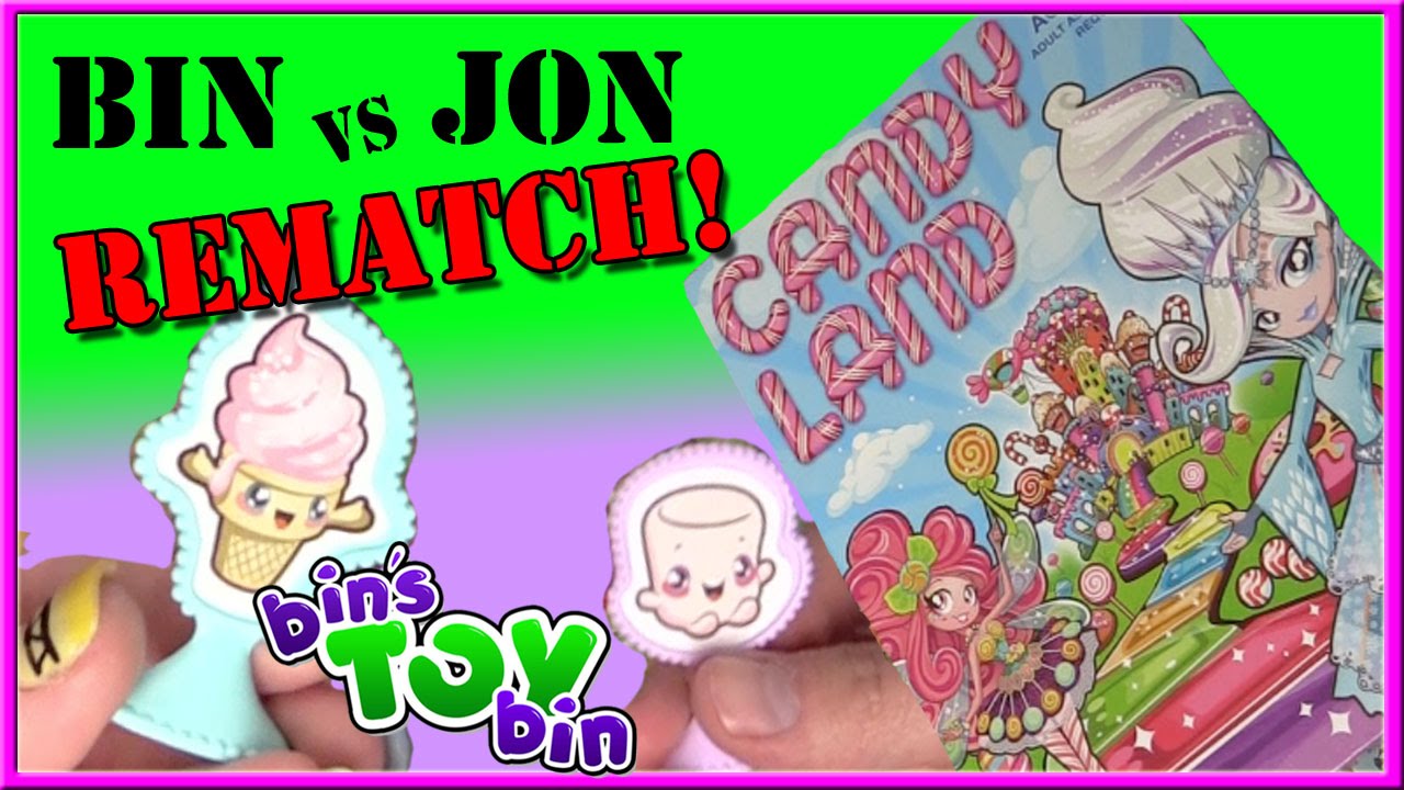 Bin Vs. Jon REMATCH - Candy Land! | The Classic Board Game | Bin's Toy Bin