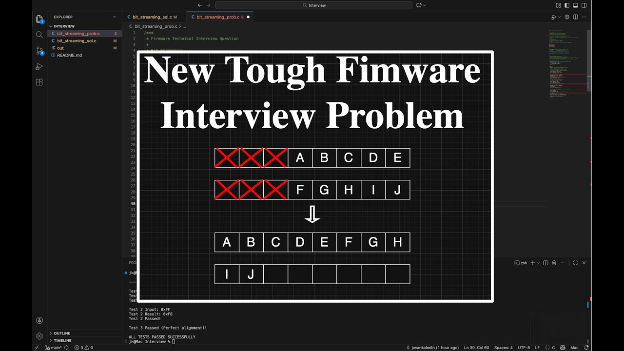 Firmware C Interview Question | Bit Streaming