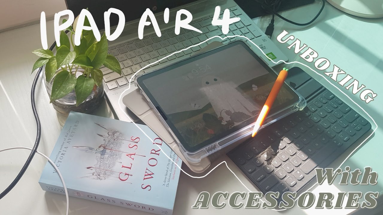 IPAD AIR 4 UNBOXING with apple pencil and smart folio keyboard ⭐️ 💫 + accessories 🍃🌸