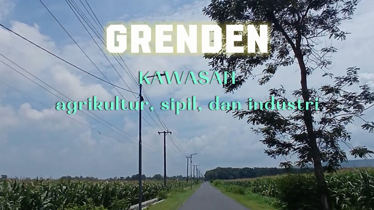 Situasi dan kondisi di desa Grenden Puger. Ada persawahan dan kawasan pabrik.