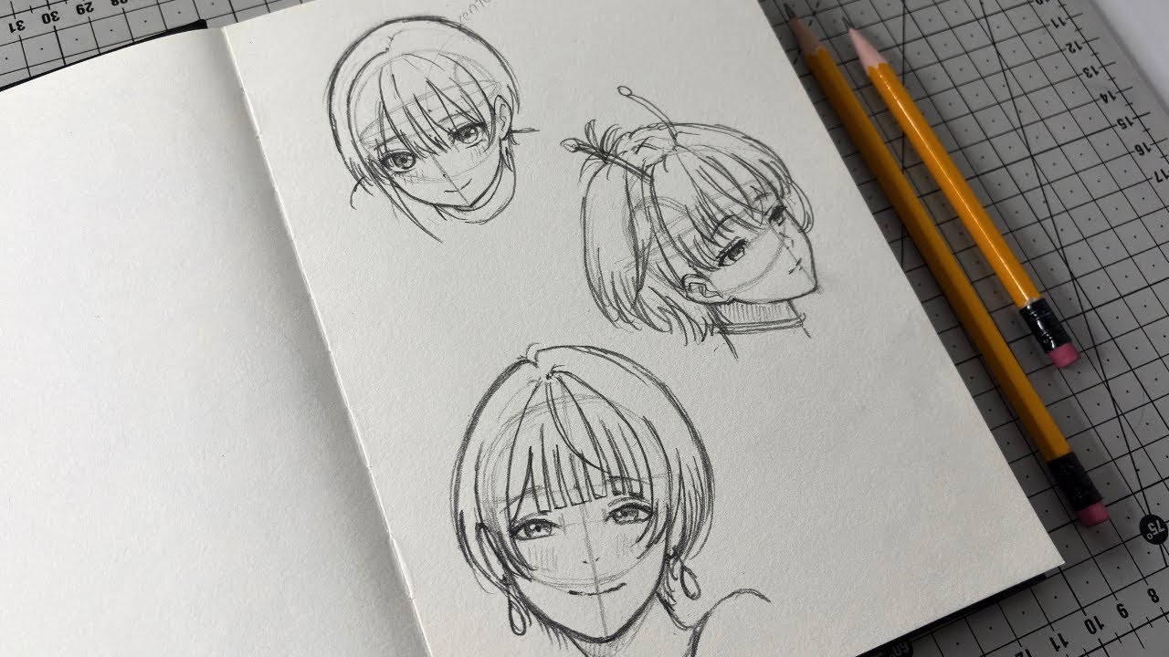 Sketchbook drawing: Head Practice