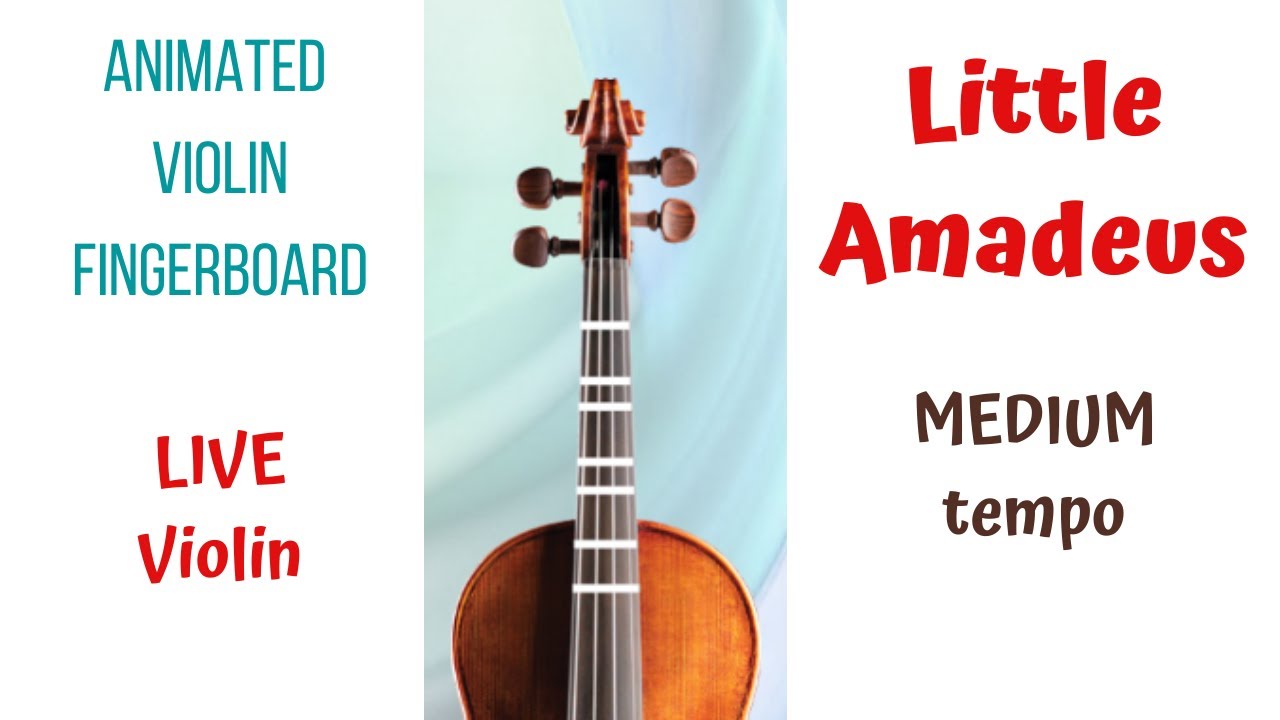 🧒LITTLE AMADEUS 🎻 Violin Theme | MEDIUM Tempo🎵| Animated Violin FINGERBOARD | LIVE Violin Tutorial