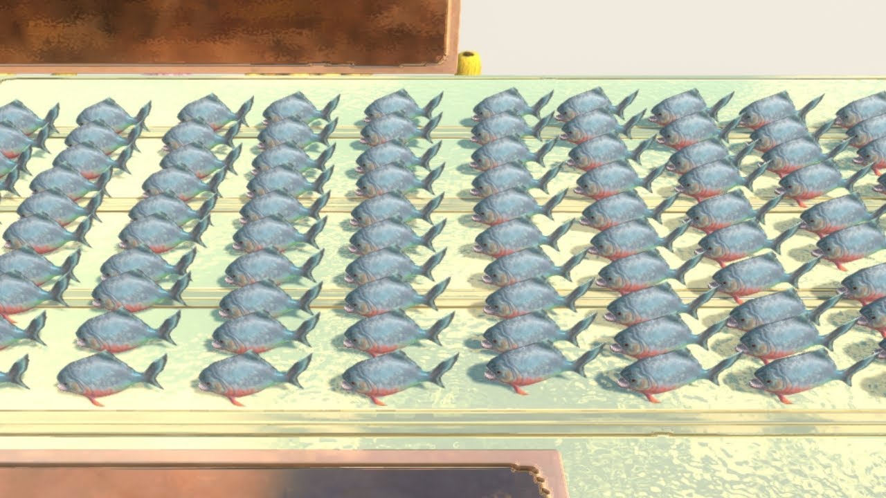 PUSH or Bitten by 100 Piranha Animal Revolt Battle Simulator