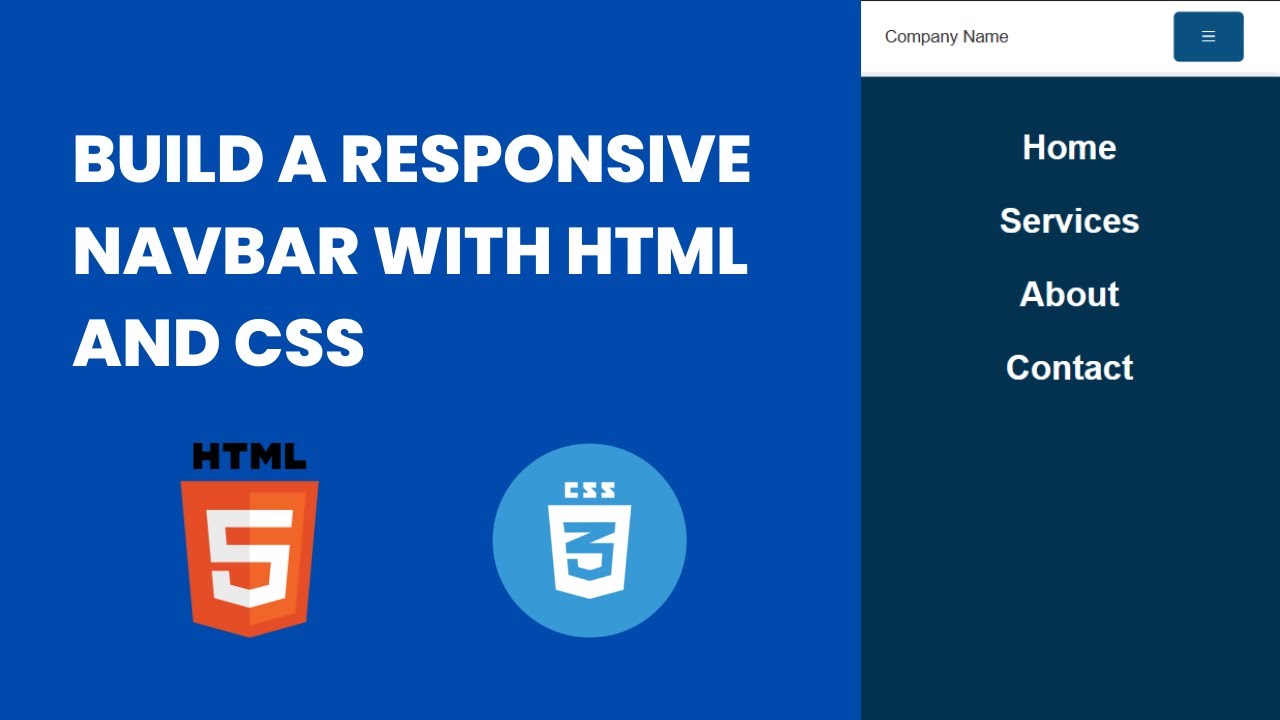 Make a Responsive Navbar from Scratch with HTML and CSS