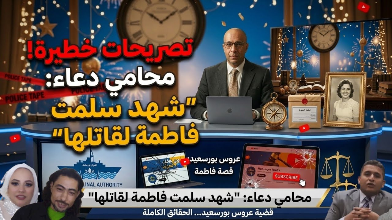 محامي دعاء قاتله فاطمه عروس بورسعيد يشعل مواقع التواصل....(دعاء لها شريك)و شهد سلمت فاطمه للشريك 