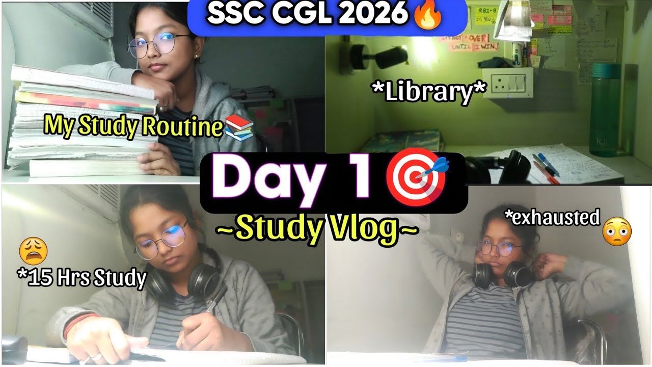 SSC 2026 GK Plan🔥& Study Routine📚🔥 | My 15 Hrs Study Vlog☕📚🎯 #ssc #ssccgl #ssc2026