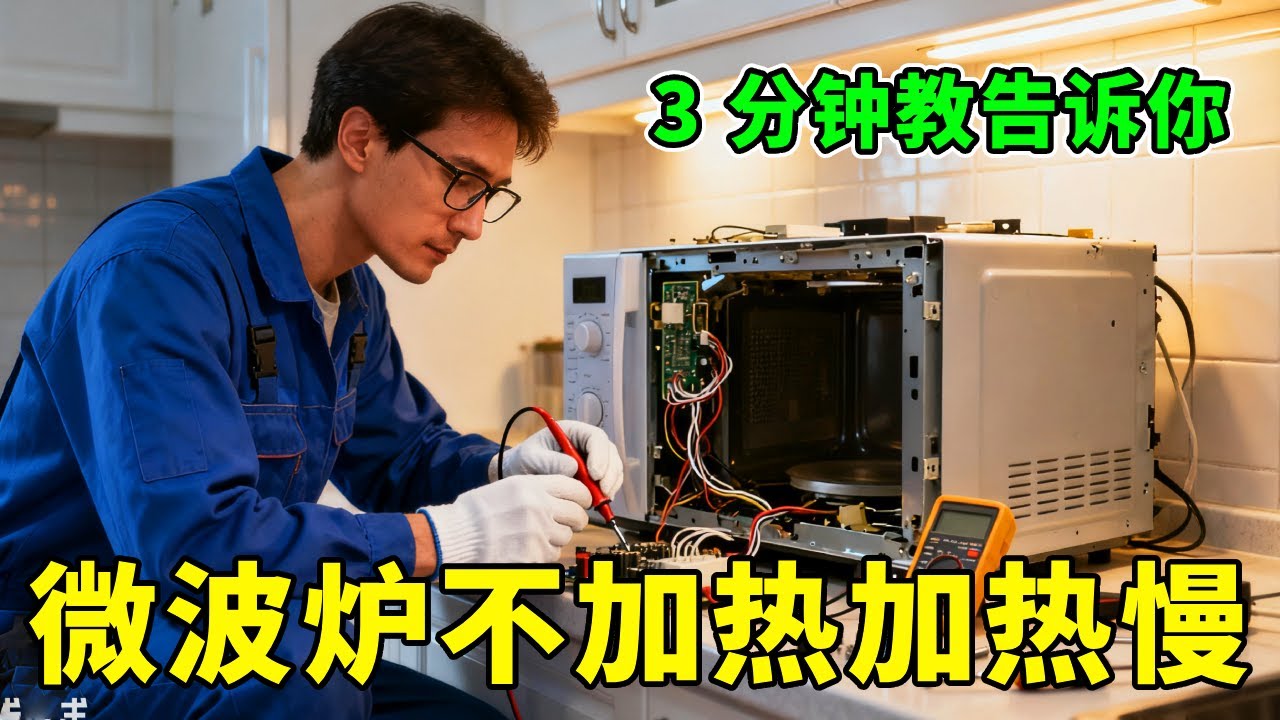 微波炉不加热还加热慢！3分钟教你用维修，所有小技巧都在这【晨曦讲家电】# 家电维修 #微波炉 #维修小技巧 #晨曦讲家电 #微波炉维修