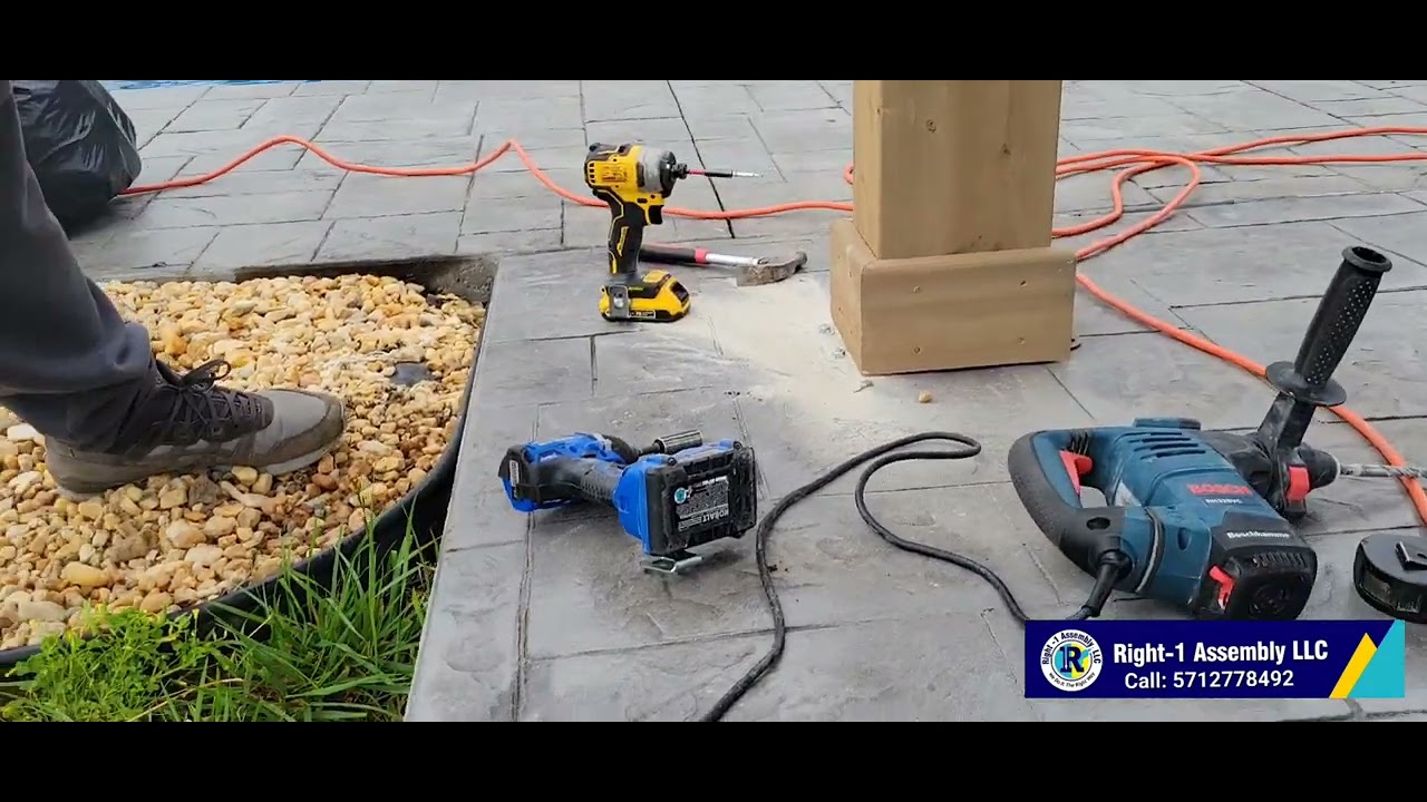 How to attach or anchor the yardistry gazebo on concrete or patio. #diy #gazebo #home #world