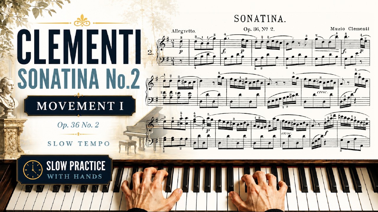 Clementi Sonatina Op 36 No 2 Allegretto | + Slow Tempo