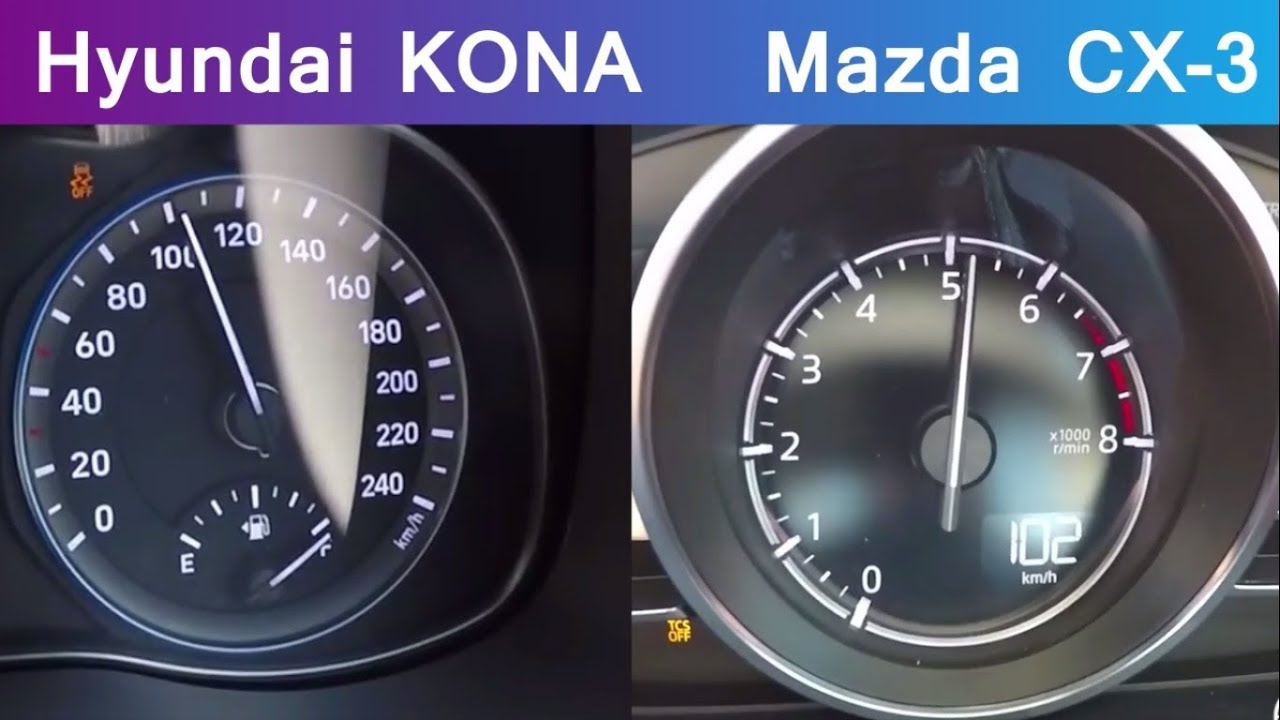 Hyundai KONA 2.0 vs Mazda CX-3 2L 0-100 Km/h Acceleration test
