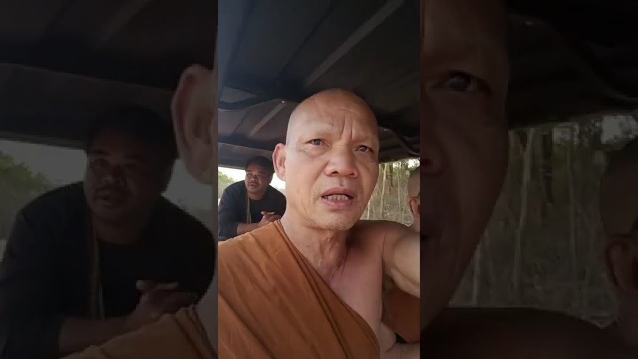 หลวงพ่อสมภพ หน้าตาสดใส ตรวจงานรอบศาลาเชียงทองเช้านี้