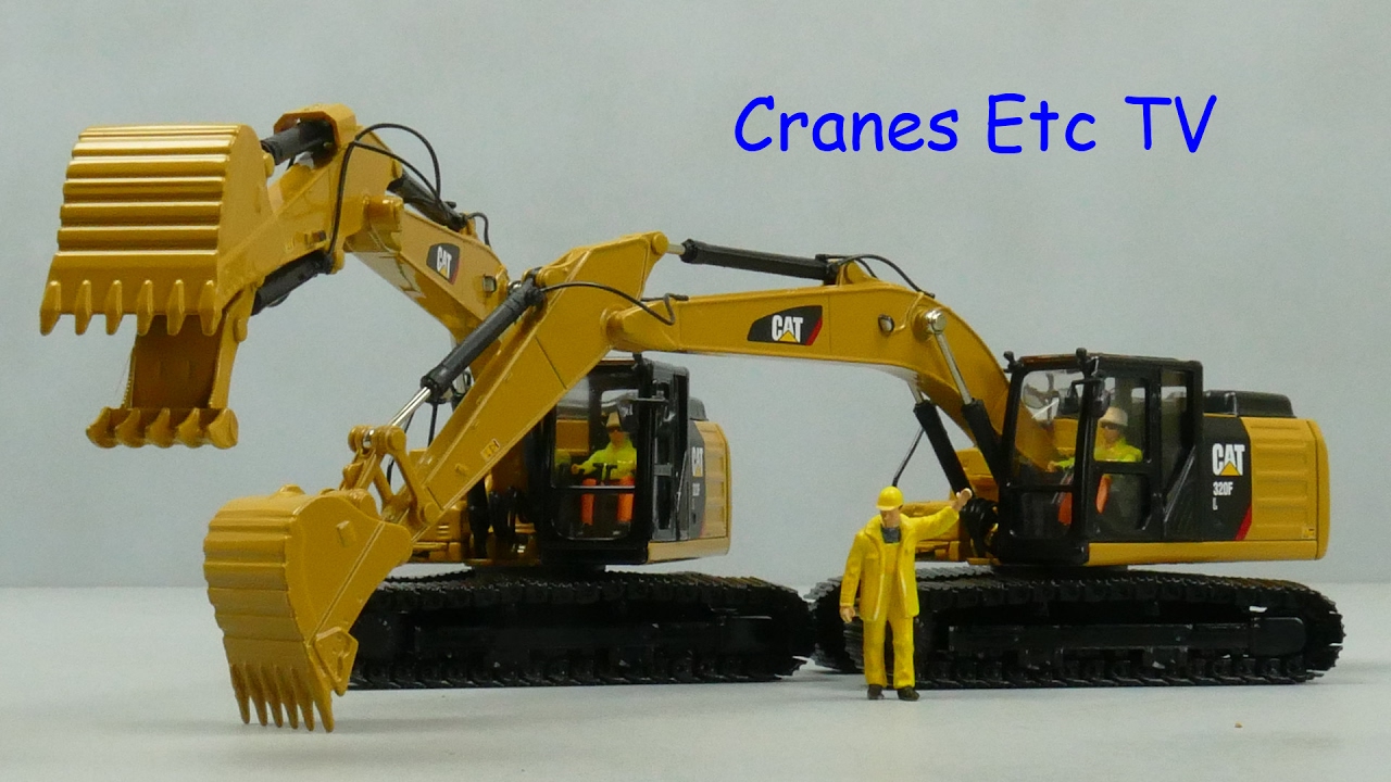Diecast Masters Caterpillar 320F and 323F Hydraulic Excavators by Cranes Etc TV