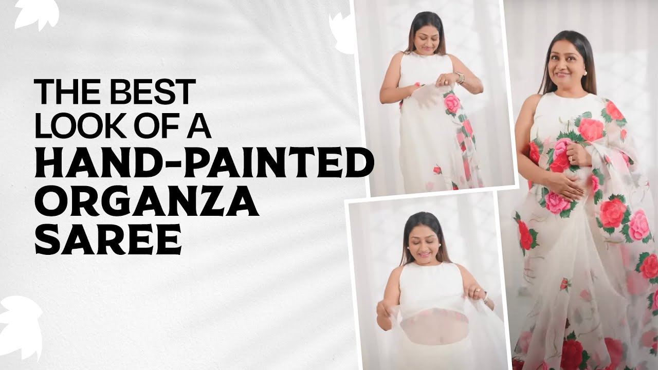 Hand painted organza saree draping | Dolly Jain saree draping styles