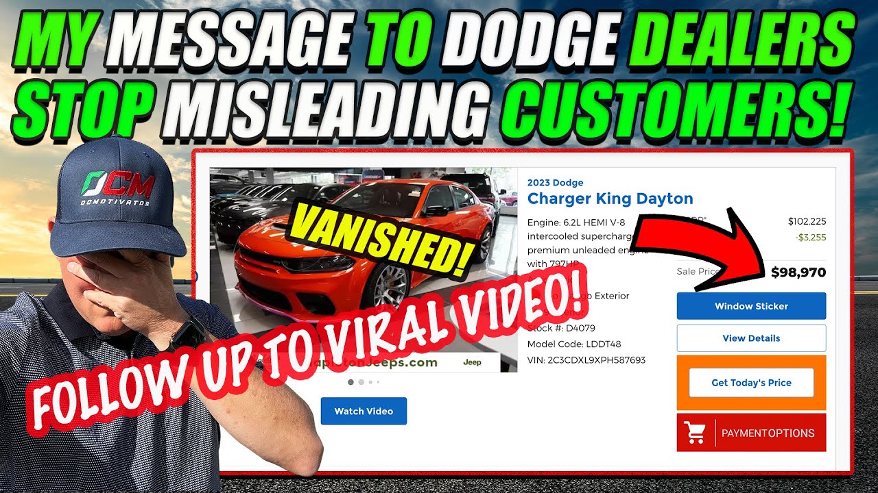 DODGE DEALERS STOP MISLEADING CUSTOMERS! LISTEN UP!