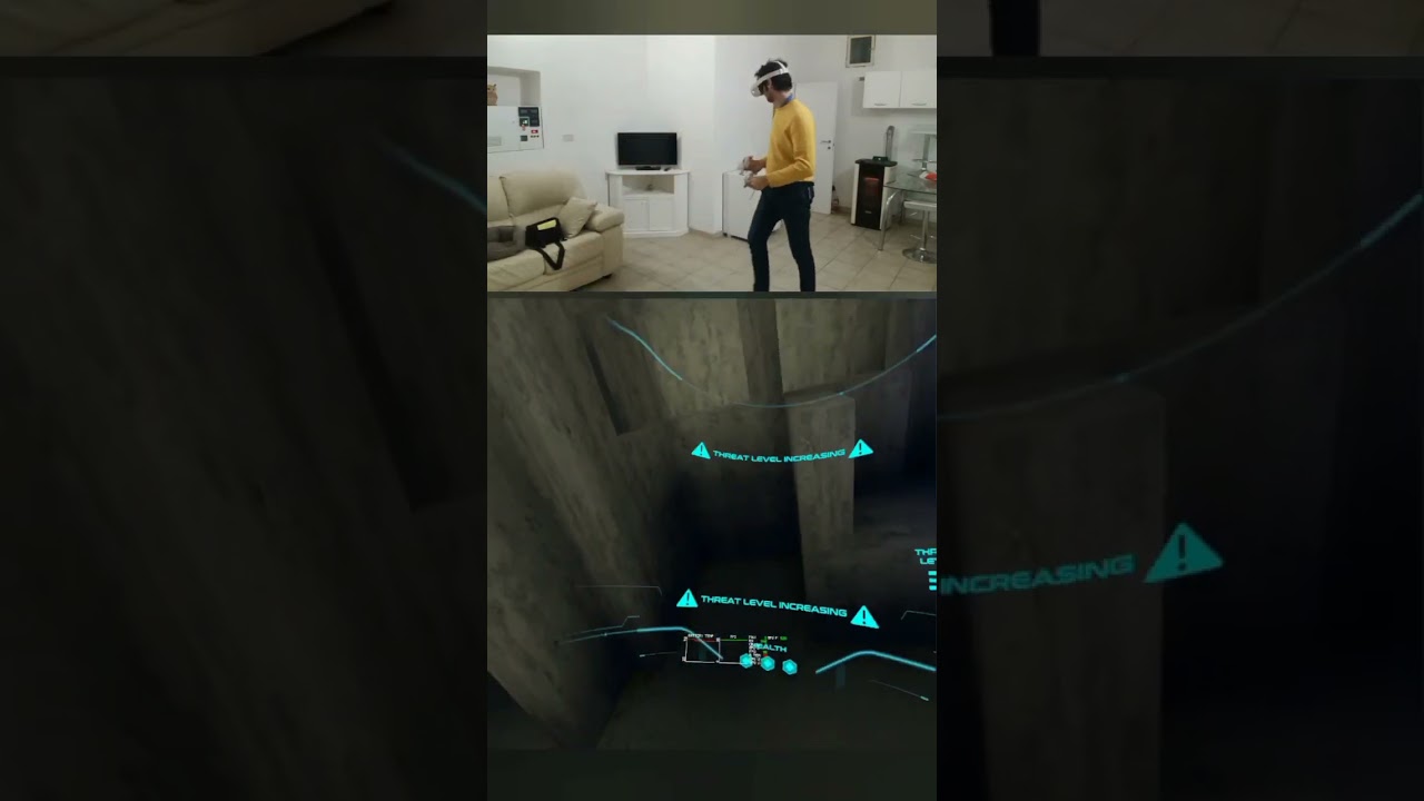 Space Pirate Arena in casa con mappa custom sovrapposta ai muri
