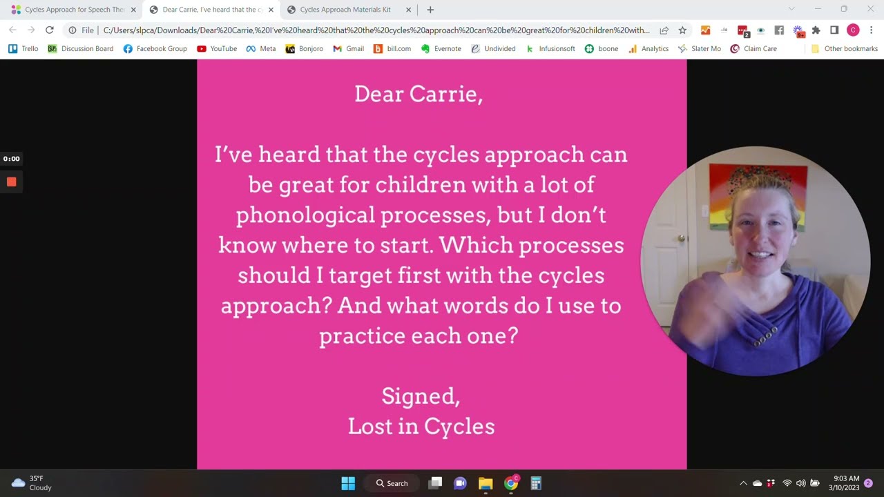 Dear Carrie, What Sounds do I Target with the Cycles Approach?