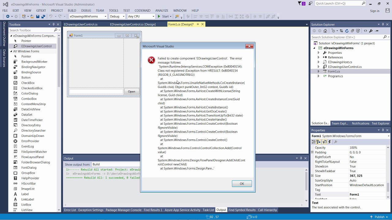 SOLIDWORKS eDrawings API in Windows Forms