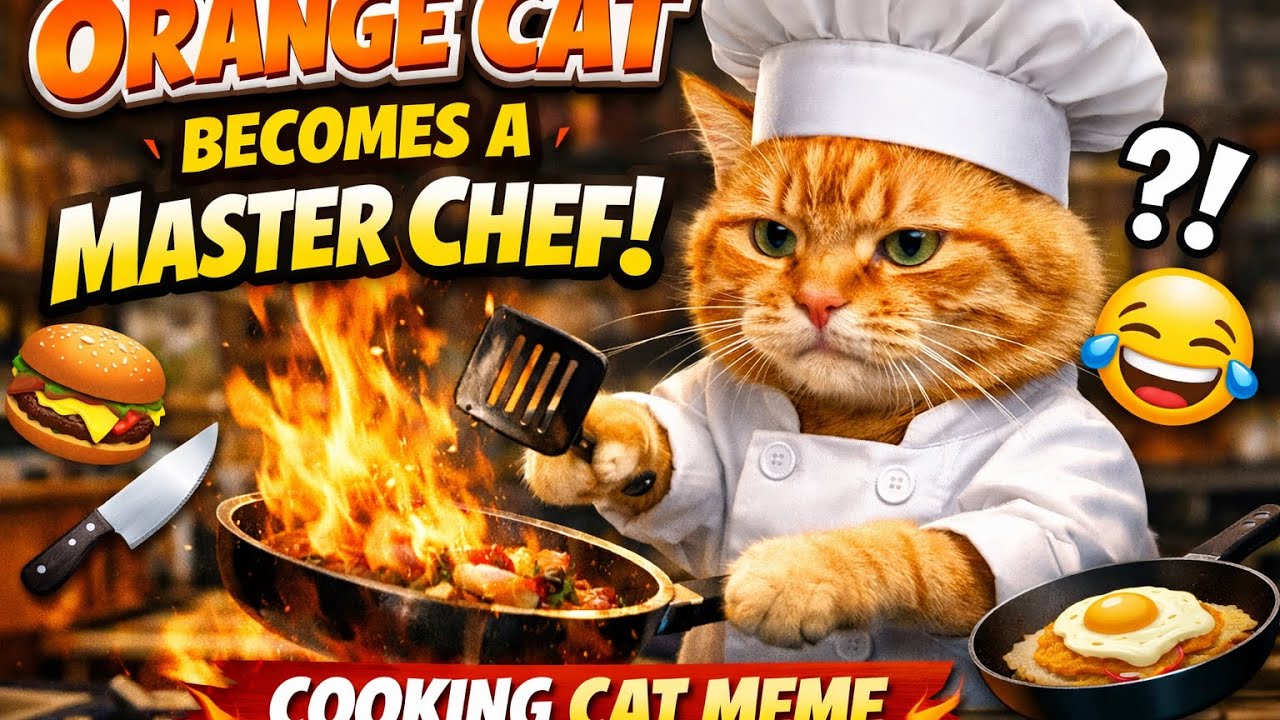 Orange Cat Becomes a Master Chef 😂🐱🍳 | Cooking Cat Meme