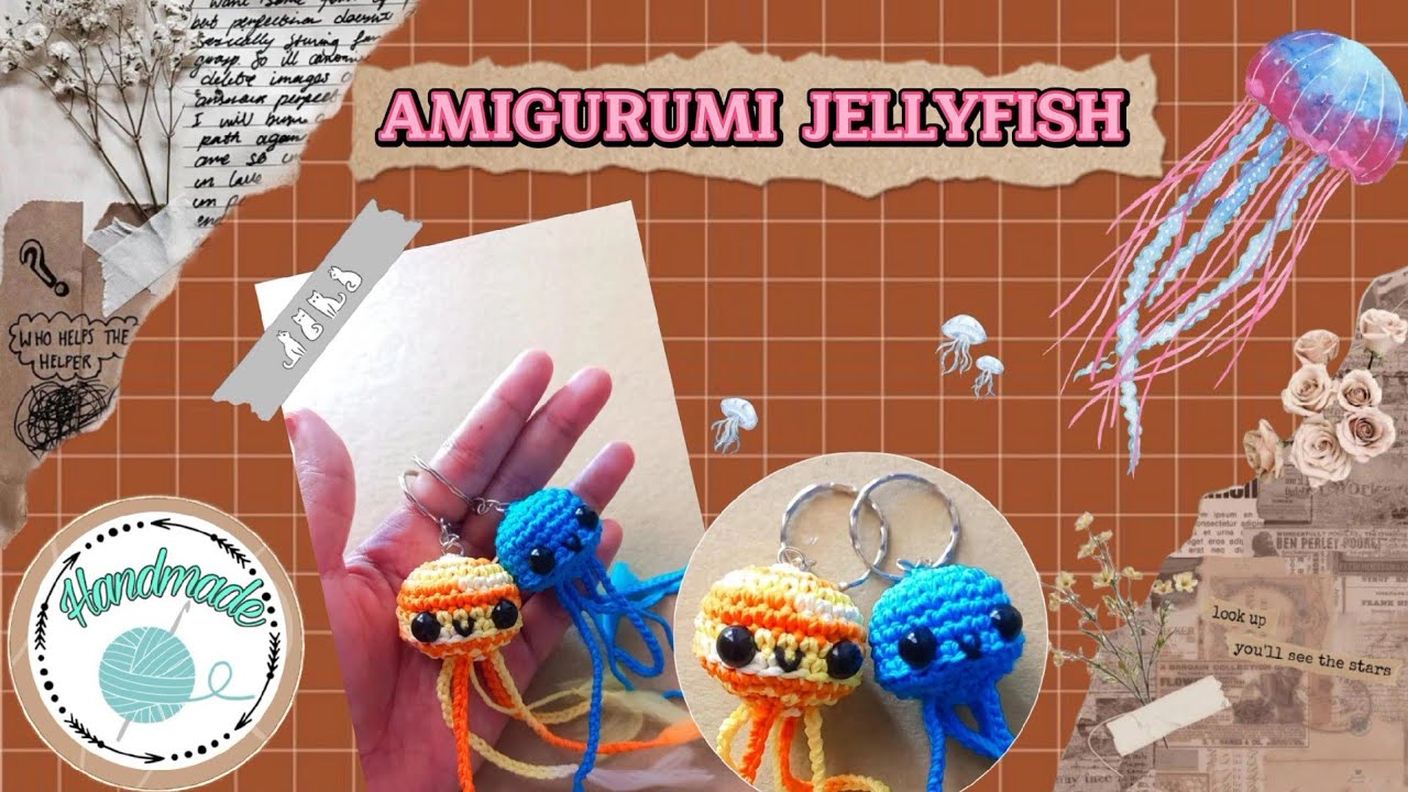 AMIGURUMI JELLYFISH | KEYCHAIN AMIGURUMI | GANTUNGAN KUNCI RAJUT | KEYCHAIN JELLYFISH | DIY CRAFT