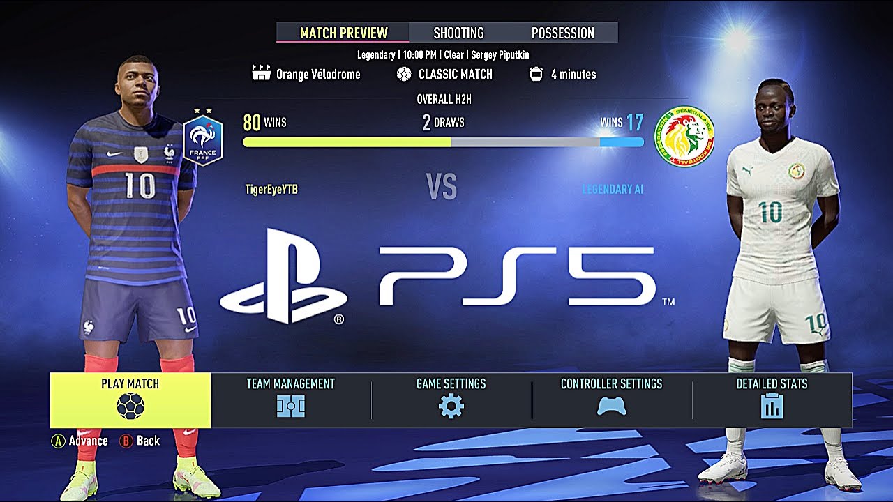 FRANCE vs SENEGAL // FIFA 22 PS5 Gameplay Ultimate PC MOD