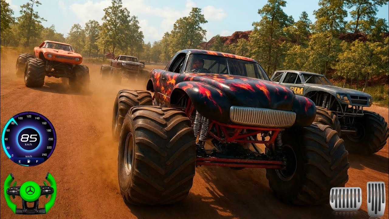 4x4 Monster Truck Drag Race Stunt - Throttle Arena  | Car Race Stunt | 3D Game Jam Monster Truck |