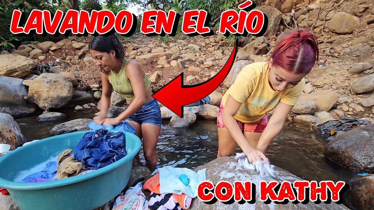 Kathy nos enseña a lavar en piedra😱 VEAN LOS HILOS DE SARKA QUE LAVAMOS 🤣