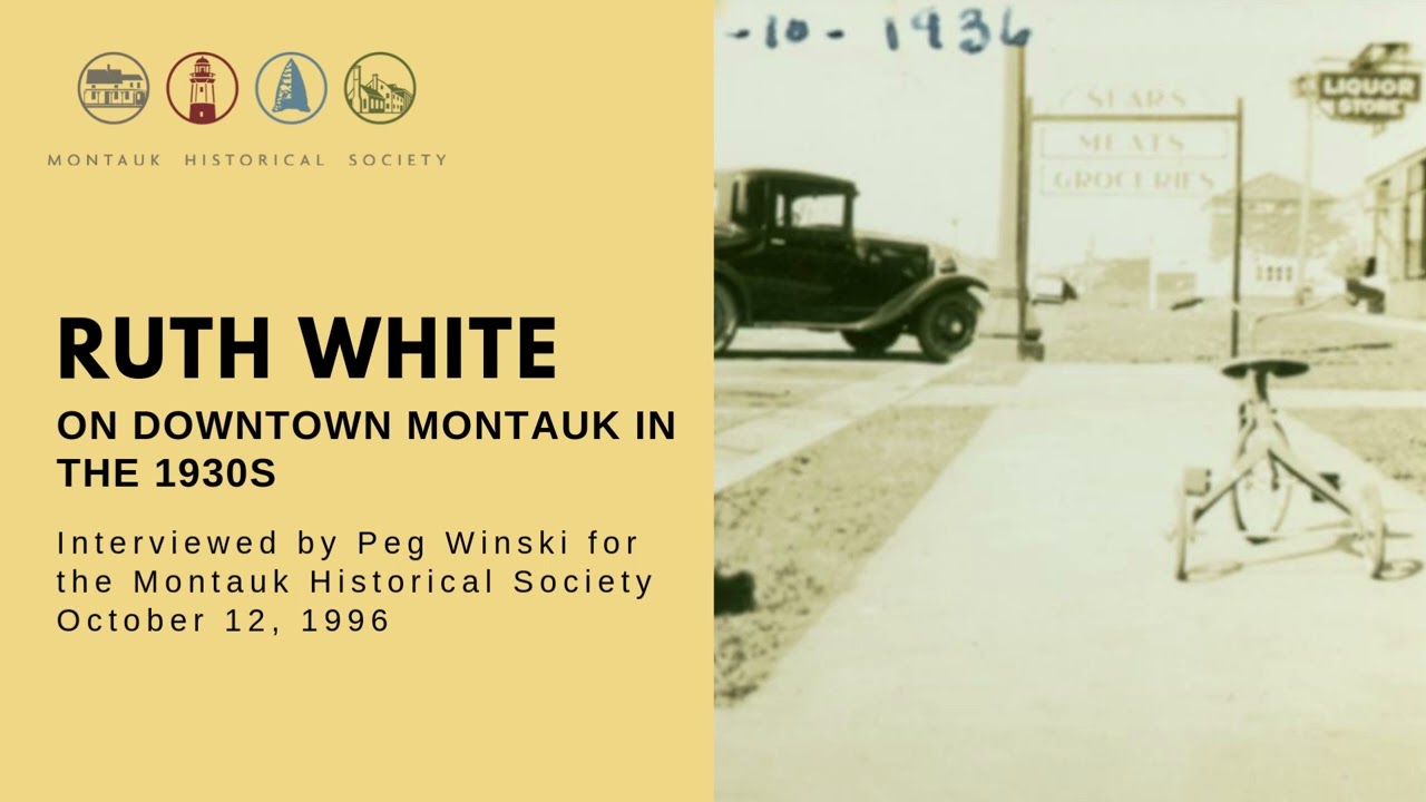 Ruth White on downtown Montauk in the 1930s