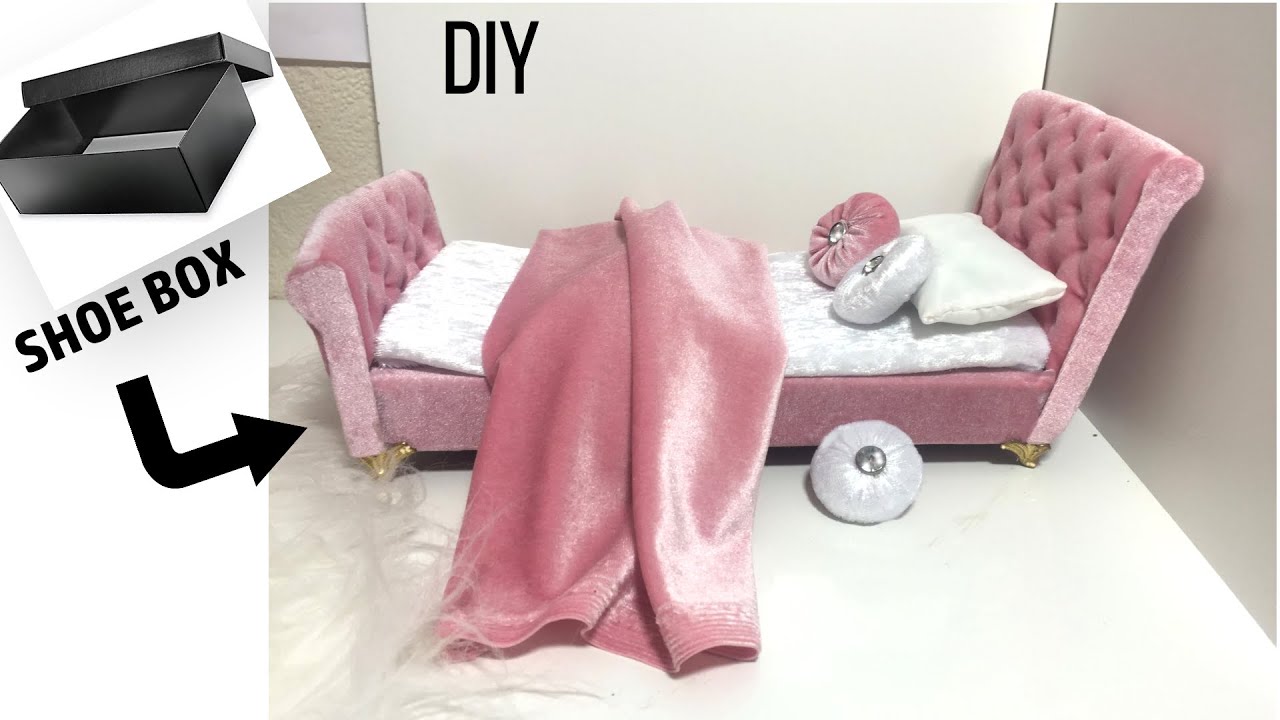 DIY  CUTE MINIATURE PINK BED.